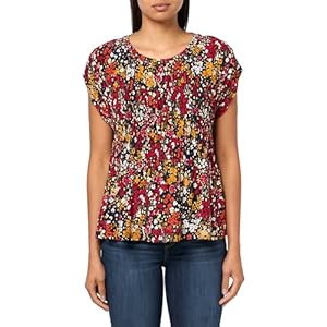 Tommy Hilfiger Women’s Smocked Floral Printed Cap Sleeve Sportswear Top