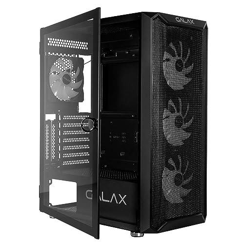 Gabinete Galax Revolution-07, com Fans Rgb, Mid-tower, Vidro temperado - Preto