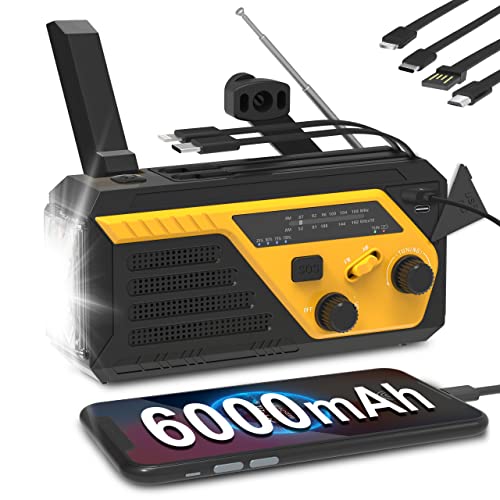 Woopker 10000mAh Emergency Radio E30 FM Radio Solar Hand Crank AM Noaa Led Dual Usb Rechargeable Portable Sos Alarm Power Bank