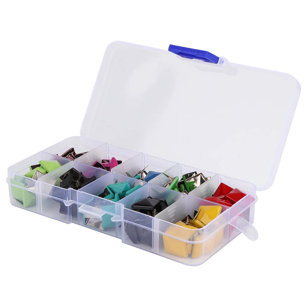 100Pcs 12mm Colorful Nailheads DIY Metal Punk Spikes Spots Pyramid Studs for Punk Rock Leather Craft Clothes Belt Bag Shoes Jewelry Decorations