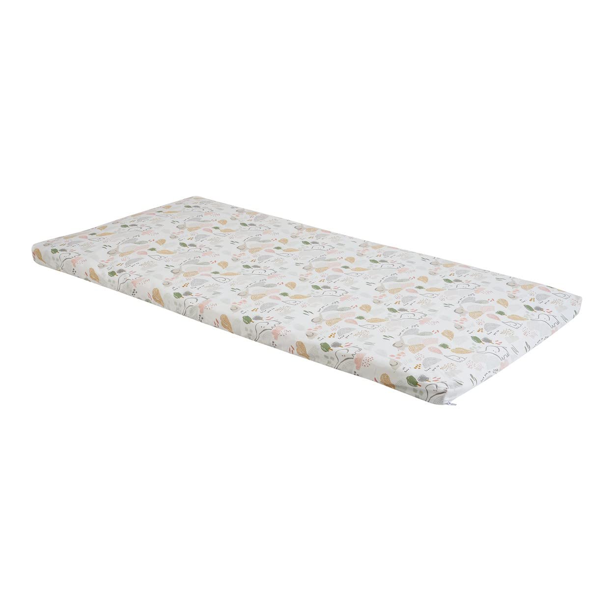 Tinéo - Matelas Bébé De Voyage 60x120x4cm, Dessous PVC Imperméable, Utilisation Intérieur et Extérieur, Déhoussable, Enroulable, Transportable, Fabriqué en France (Savane)