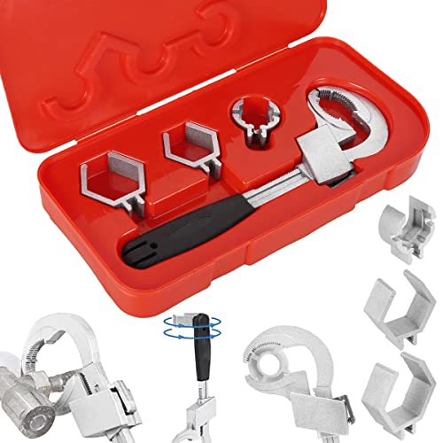 Aevxkhi Universal Adjustable Double-Ended Wrench With 3 Card Slots 4 In 1 Multifunctional Adjustable Wrench Universal Sink Plumbing Tools For Disassembly Assembly Of Sanitary Ware Pipe Puts Repair #TOP29