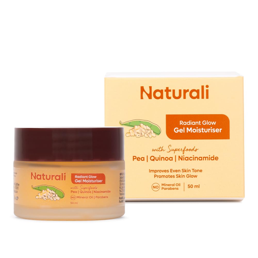 Naturali Radiant Glow Gel Moisturiser | With Superfoods Pea, Quinoa & Niacinamide | Promotes Skin Glow | Improves Even Skin Tone | Paraben-free | For All Skin Types | Best Glow Moisturiser | 50ml-image-42