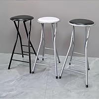 Vista 4 de Taburete de bar plegable, taburete alto portátil acolchado de 24/28 pulgadas, taburete de bar sin respaldo con capacidad de 225 libras para cocina