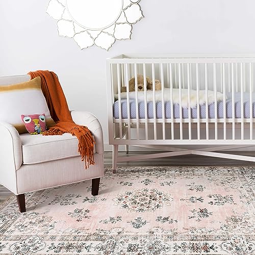 Tapete decorativo rosa 5'x7' rectangular Lahome miniatura 3