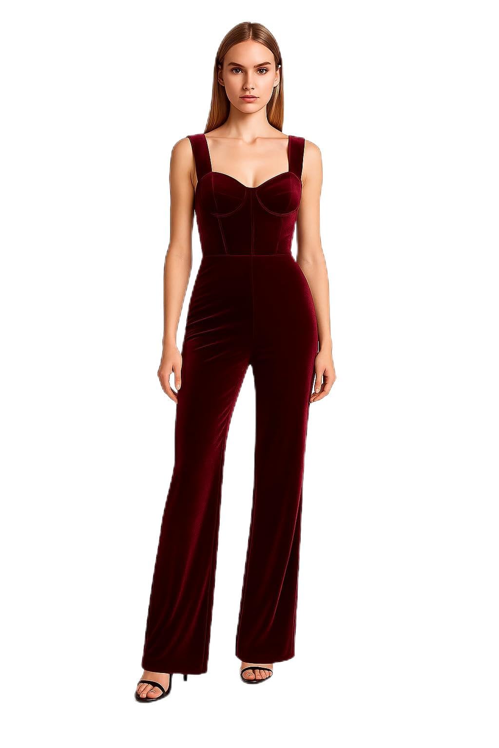 bedazzle Luxurious Black Velvet Jumpsuit-picture-24