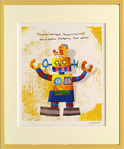 Amazon.co.jp: 版画 ロボット（はりたつお）絵画 インテリア 壁掛け