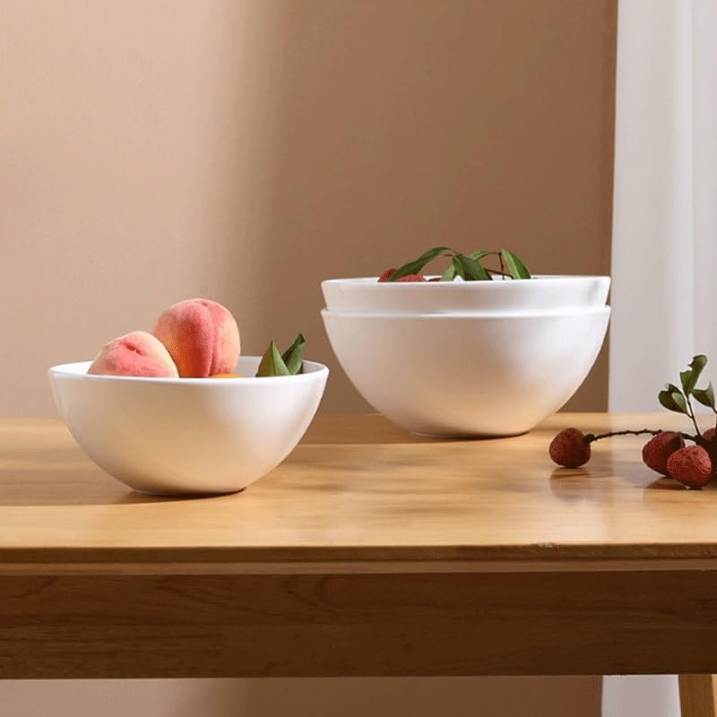 Ceramic White Soup Bowls Household Instant Noodle Salad Dessert Fruit Tableware