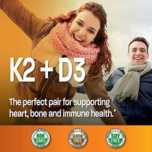 Bronson Vitamin K2 (Mk7) With D3 Supplement Non-Gmo Formula 5000 Iu Vitamin D3 & 90 Mcg Vitamin K2 Mk-7 Easy To Swallow Vitamin D & K Complex, 250 Capsules #TOP3