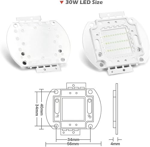 Vista 16 de CHANZON Chip LED de alta potencia 30 W infrarrojo (IR 850 nm/entrada 900 mA/DC 14 V - 16 V/30 vatios) SMD COB luz emisor diodo componentes 30 W N)