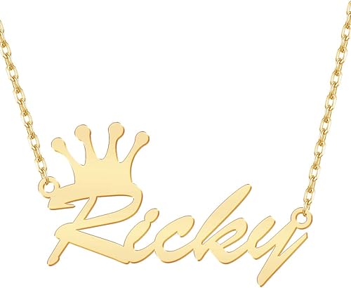 Collar personalizado con nombre chapado en oro de 18 quilates, collares personalizados con nombre personalizado con placa de nombre, joyería para