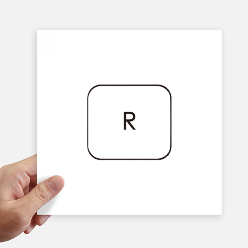 Autocollant carré symbole R 20 cm stickers multicolores pour mur et ordinateur portable 4pcs