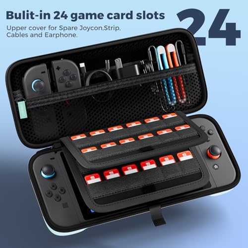 ProCase Carrying Case for Nintendo Switch 2 (2025) with 24 Game Card Slots, Hard Portable Travel Case Storage Bag Protective Pouch for 2025 Nintendo Switch 2 Console and Accessories -Matcha — view 2