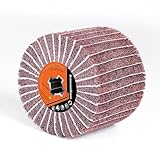 Schleifwalzen mit Schleifpapier für Satiniermaschine, Schleifwalze Bürste Körnung 60 Schleifhülsen für Holz, Metall, Steinoberflächen, Renoviert, Satinmuster - 120 x 100 mm