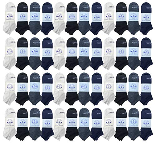 BILLIONHATS 48 Pairs Men's Wholesale Polyester Shoe No Show Liner Training Socks, Thin Low Cut Sport Ankle Bulk Socks, 10-13