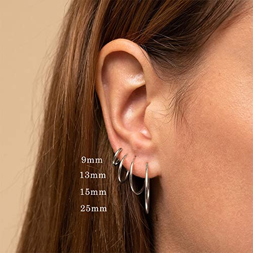YL Hoop Earrings 925 Sterling Silver Polished Circle Earring 20-50 MM Hoops Diameter Jewelry for Women2