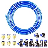 pneumatikschlauch 8mm festo ★Was Sie bekommen: Pneumatischer 12 mm AD 8 mm ID PU-Luftschlauch 10 Meter 32,8 Fuß Blau+ 8 Stück Push-to-Connect-Rohrverschraubungen für Rohre, 2 Splitter + 2 Winkelstücke + 2 T-Stücke + 2 Gerade.