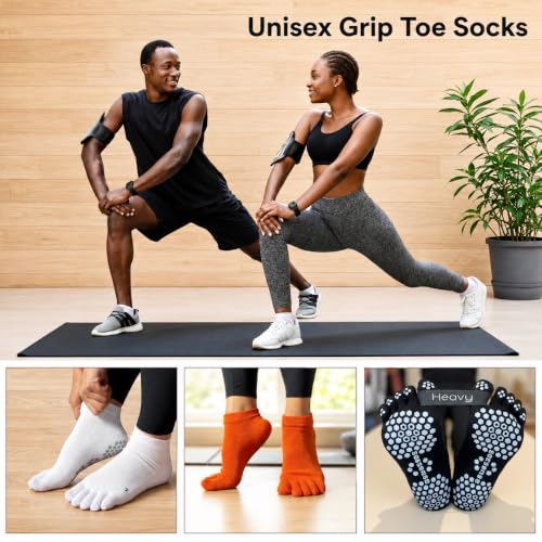Image of Soxsense Soccer Grip Toe Socks, Non-Slip Socks for Sports & Pilates | Individual Five-Toe Design, Non-Slip Grip Sole, Supportive Arch Fit, Breathable Mesh Ventilation