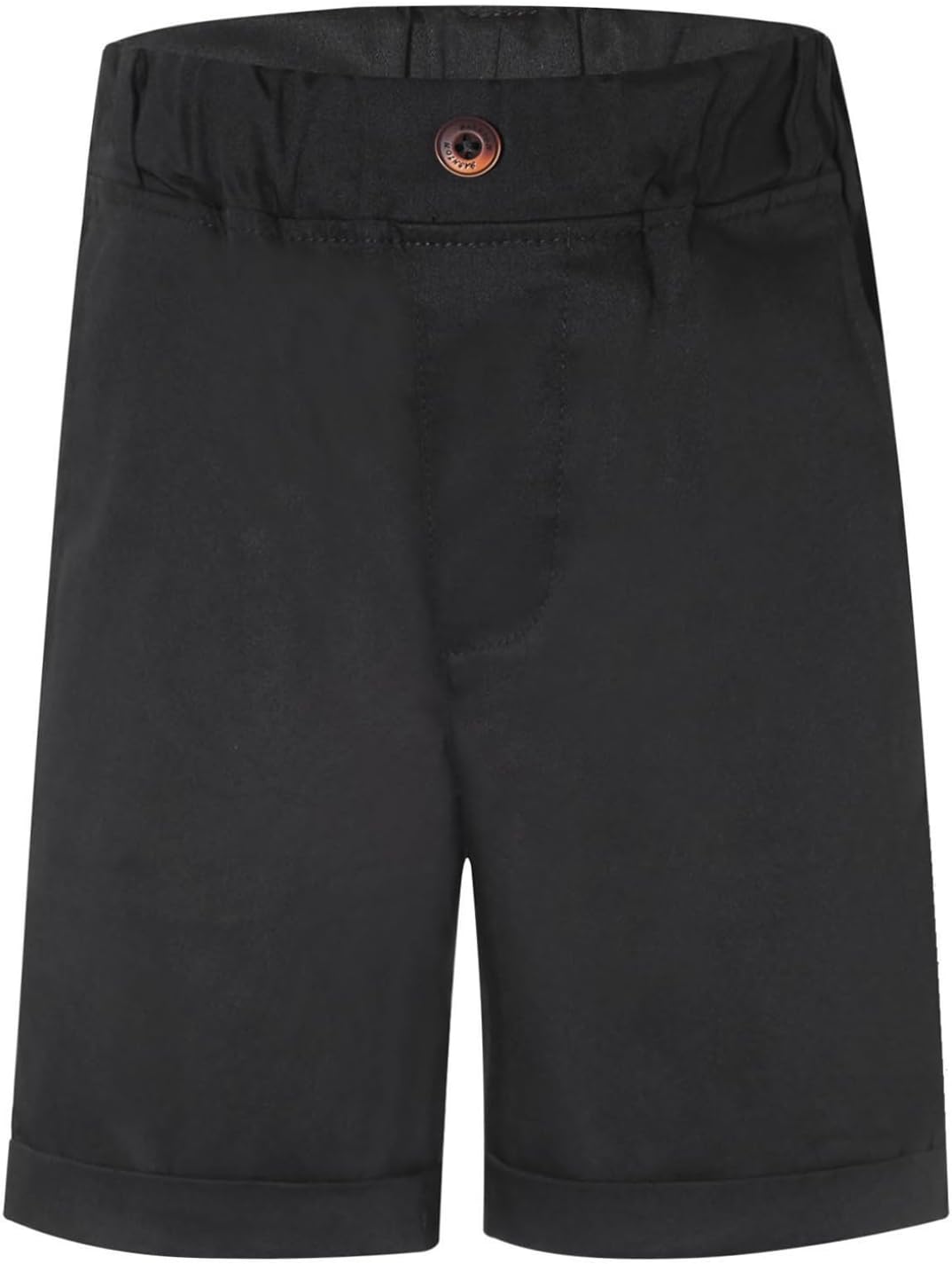 ACSUSS Baby Kids Cotton Twill Fabric Flat Front Shorts Slant Pockets Pure Color Jogger School Uniform