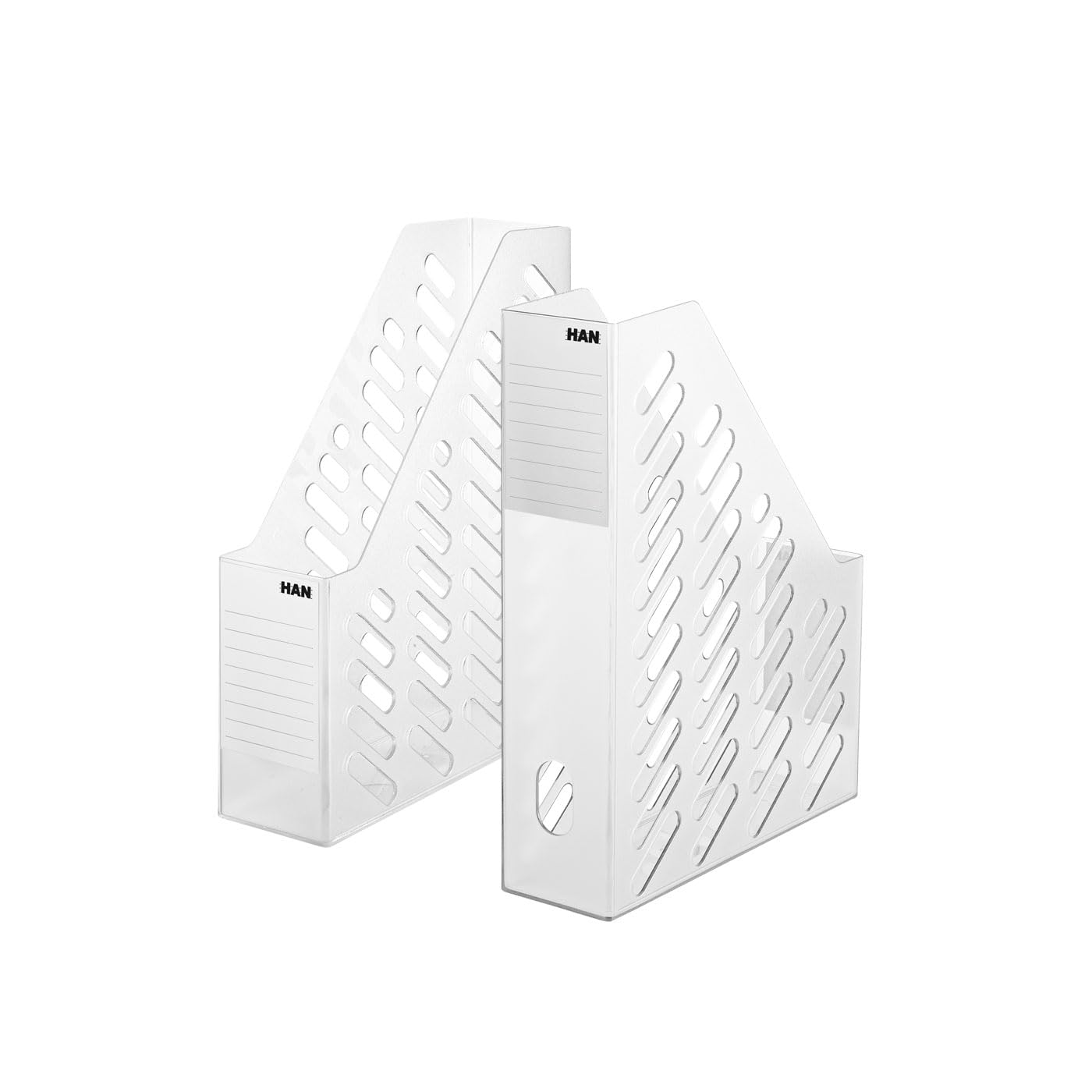 HAN 1602-63, BRILLANT magazine fiile. Classic, stylish in translucent design, functional, high-quality, with label, pack of 2, translucent clear