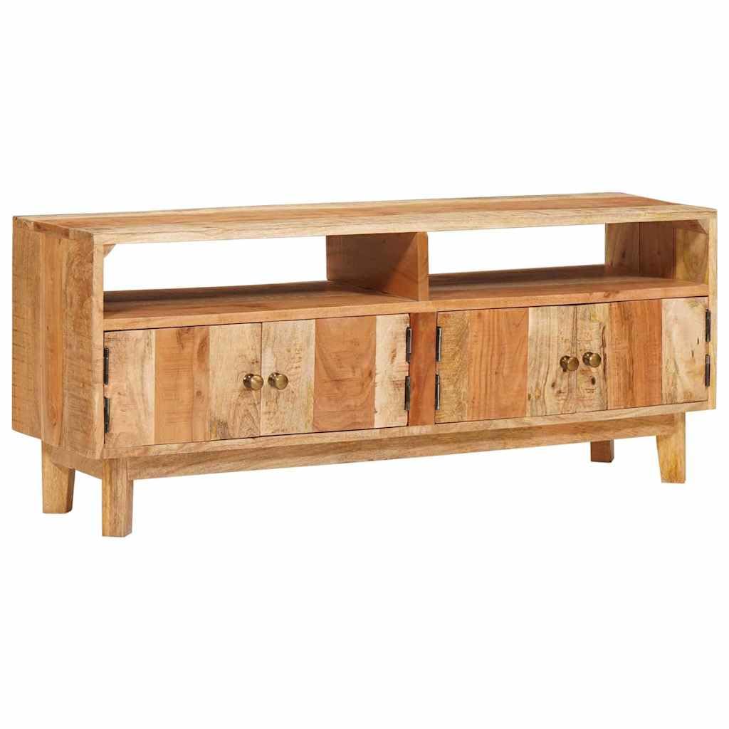 Armadio multimediale in legno massiccio di mango, marrone, 110 x | Cassettiera TV compatta in legno di mango con 2 ante per soggiorno e corridoio. Regolabile liberamente nella stanza.