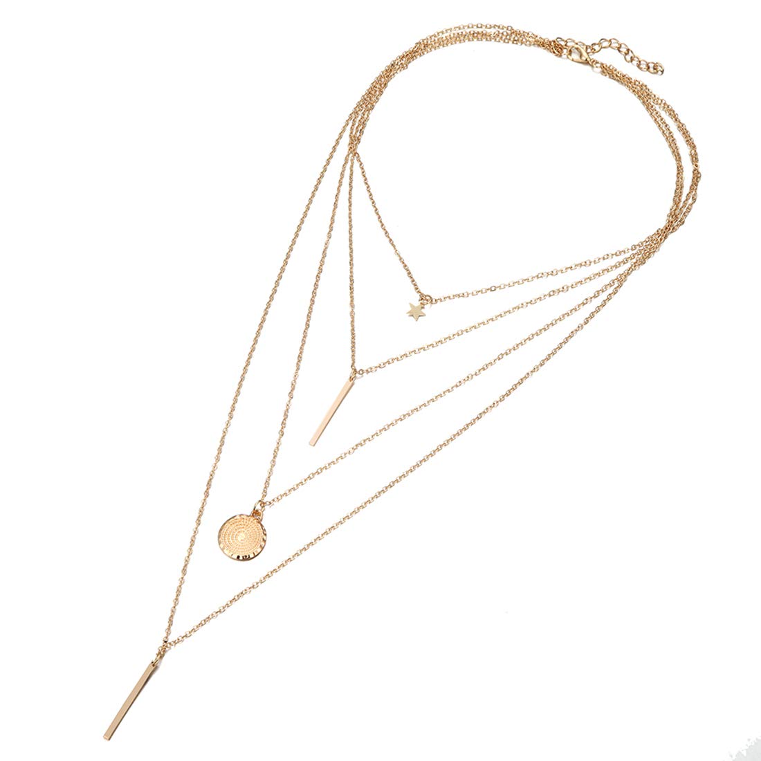Jewels Galaxy Golden brass Exclusive Star & Coin Multi Layered Stunning Necklace for Women/Girls (B0821BWTCH) Amazon Price History, Amazon Price Tracker