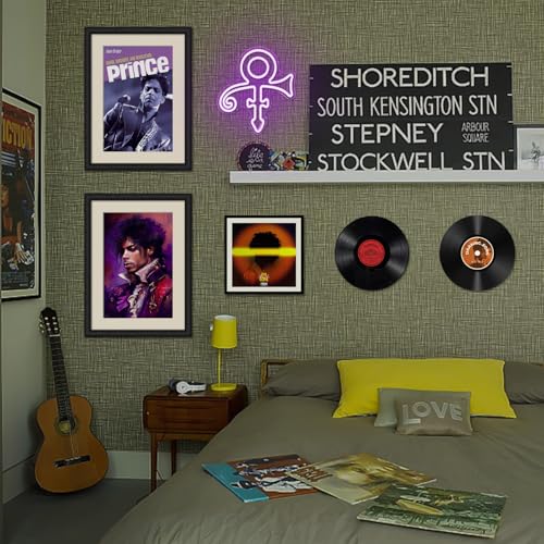 Image of Prince Symbol Neon Sign for Wall Decor Dimmable Led Prince Neon Light Sign for Bedroom Music Singer Themed Party Gift Prince Neon Light for Prince Birthday Party Decoration, purple