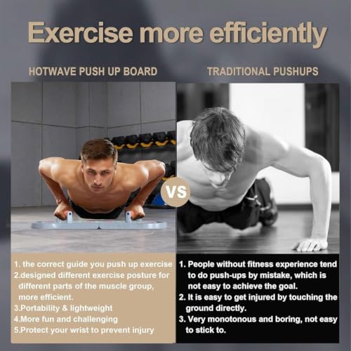 Image of HOTWAVE Push Up Board Fitness, Portable Foldable 20 in 1 Push Up Bar at Home Gym, Pushup Handles for Floor. Professional Strength Training Equipment For Man and Women
