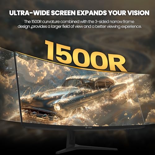Image of CRUA 34 Inch Curved Gaming Monitor, 21:9 WQHD 3440x1440 165Hz /144Hz 1500R Ultrawide Computer Monitor Support Freesync, PIP /PBP, 120% sRGB, HDMI 2.0 & DP 1.4, Wall Mountable /Tilt Adjustable-Black