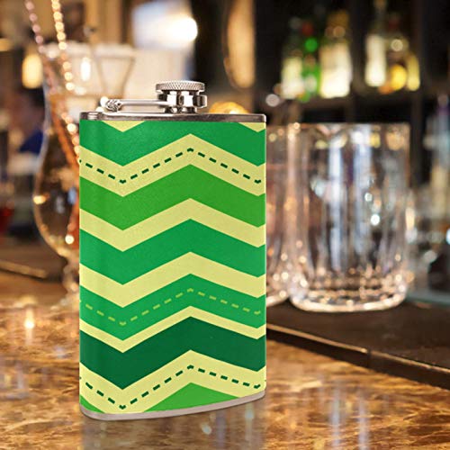 Flasque à whisky en cuir vert avec entonnoir de poche