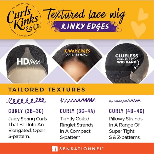 Sensationnel KEYPKWAD20-F1B/30 Kinky Edge Y-Part Lace Wigs - Ypart Kinky Wand Curl 20-Inch Glueless Synthetic Wig thumb #5