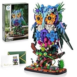 Sillbird Owl Building Set, Collectible Buildable Toy, Room Décor Display Model, Christmas Halloween Creative Gifts for Kids Aged 8 and Adults（1193 PCS）