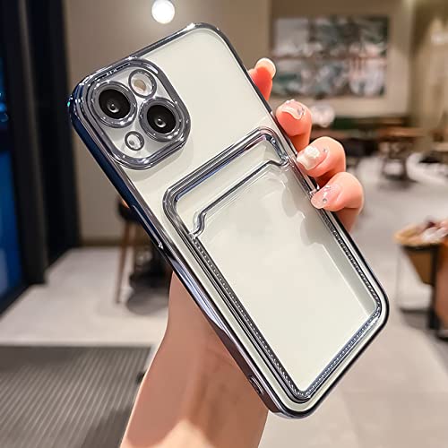 Étui portefeuille iPhone 12 Pro Max violet coque silicone clair souple avec photo pocket