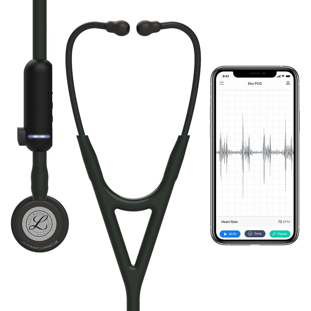YFCACT 3M Littmann Core Digital-Stethoskop MIT Gravur Digitalstethoskop (Black Edition)