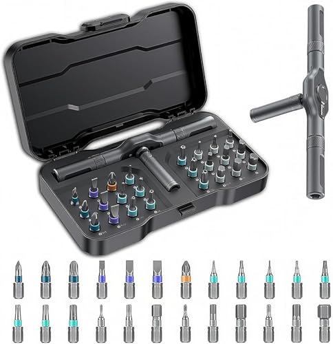 Toolsons Multitool Set, 24 in 1 Magnetic Screwdriver Set, DIY Ratchet Screwdriver Set, Multi Magnetic Drive Tool with Detachable Ratchet Handle, Portable Tool Kit in Case for Home DIY, Computer