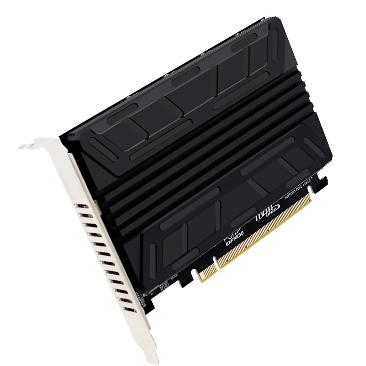 PH44C 4-Port M.2 NVMe M Key SSD to PCI-e 4.0 3.0 x16 Expansion Card,Quad NVMe PCIe Adapter Motherboard PCIE Splitting Card with Heatsink for M.2 NVMe 2230 2242 2260 2280 SSD