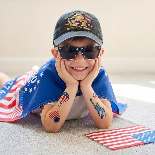 Disfraz con capa bandera americana para niños miniatura 6