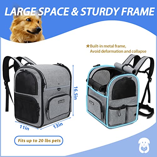 Pet-Carrier-Backpack-13-x-11x-165-for-Small-Medium-Dogs-and-Cats-Under-20LBS-Large-Space-Foldable-Backpack-with-Safety-Lock-Zipper-and-Breathable-Mesh-for-Travel-Hiking-CampingGrey - Cucciolini Doodles Pet-Carrier-Backpack-13-x-11x-165-for-Small-Medium-Dogs-and-Cats-Under-20LBS-Large-Space-Foldable-Backpack-with-Safety-Lock-Zipper-and-Breathable-Mesh-for-Travel-Hiking-CampingGrey