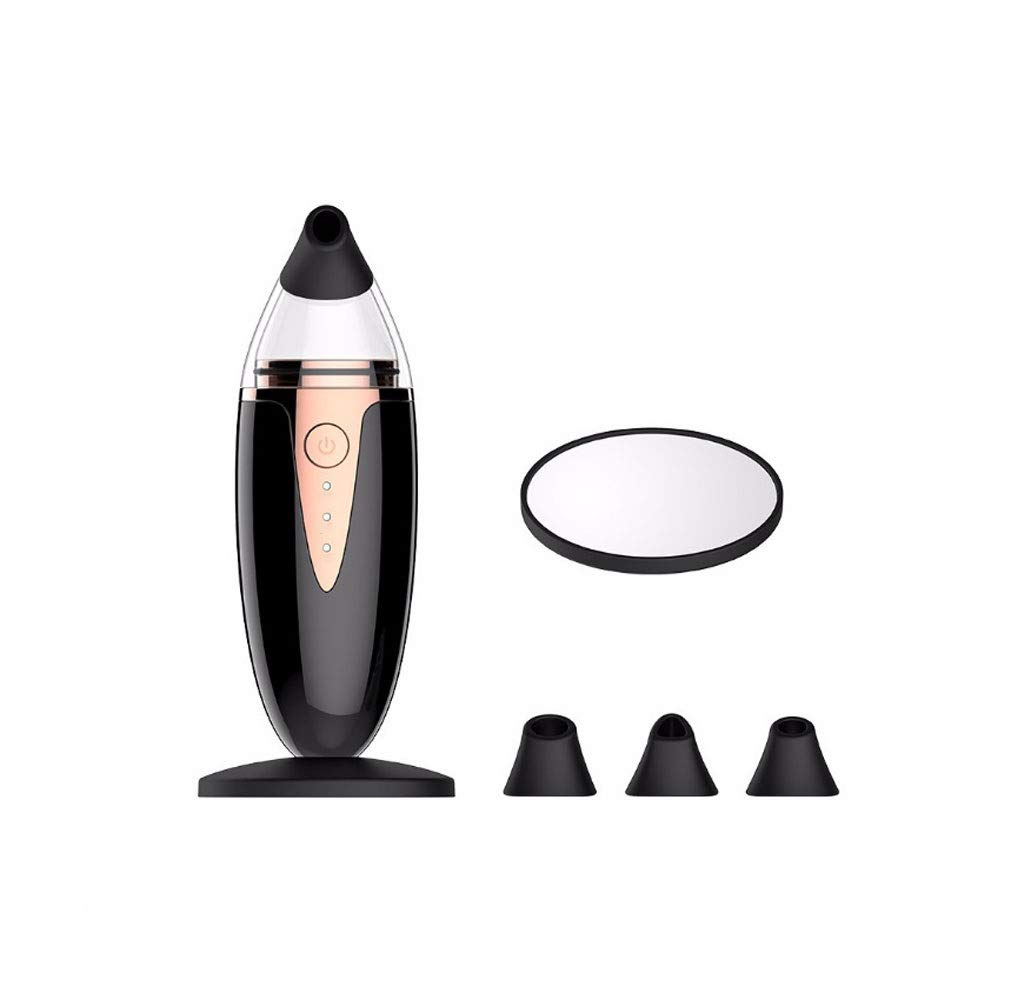 Blackhead Remover Aspirapolvere Pore Cleaner Aspirapolvere Aspirazione elettrica Vial Comino Acne Extractor Tool USB Ricaricabile 3 modalità 4 Sonde sostituibili per Donne e Uomini, Nero