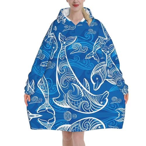 Couverture à capuche dauphin magique, cadeau idéal pour elle
