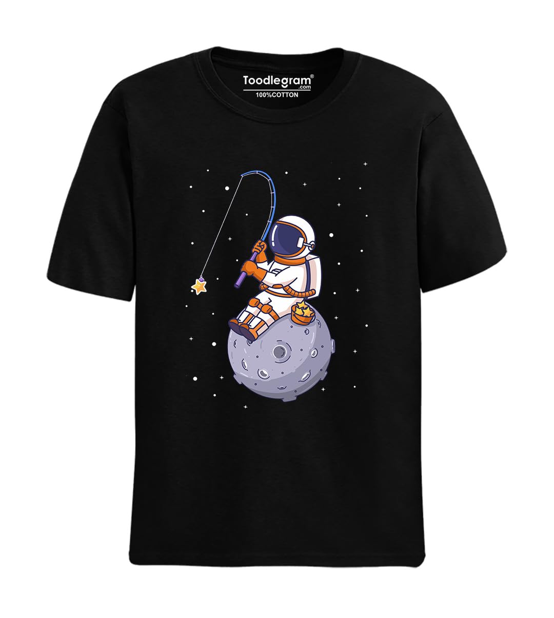 toodlegram Plus Size T-Shirt for Men, Roundneck, Halfsleeves, 100% Cotton, Soft Material, Comfortable & Leight Weight, Astronaut Collecting Unisex T-Shirt-picture-46