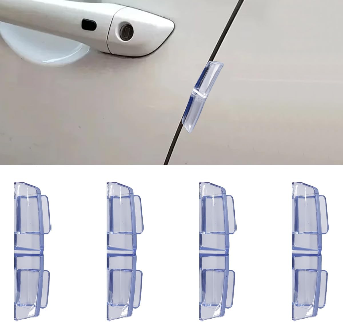 Craedli 4PCS Car Door Edge Guards, Universal Anti-Collision Strips Auto Side Door Protector Edge Trim Strip, Self-Adhesive Anti-Scratch Bumper Trim Guard Exterior Accessories for Car SUV Truck (Black)