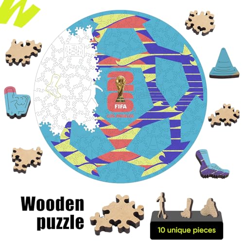 Image of FIFA World Cup 2026 Wooden Puzzles - 5MM Thick Officially Licensed Los Angeles Ball Poster Puzzles - Premium World Cup 2026 Merchandise, Gift for Football Fan, Jigsaw Puzzle for Adult,200 pcs