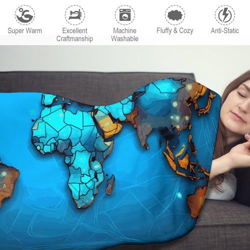 Couverture ronde 150 cm imprimé géographique grand diamètre