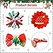 Sunnymove 300 Pcs Christmas Dog Bow Flower with Rubber Band Bulk Cute Christmas Dog Grooming Hair Accessories Puppy Hair Bows Pet Xmas Favor Gift