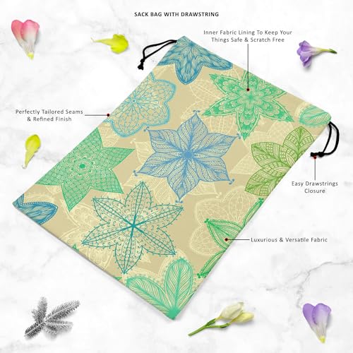 Image of ArtzFolio Vintage Ornate Flowers | Reusable Sack Bag | Bag for Gym, Storage, Vegetable & Travel
