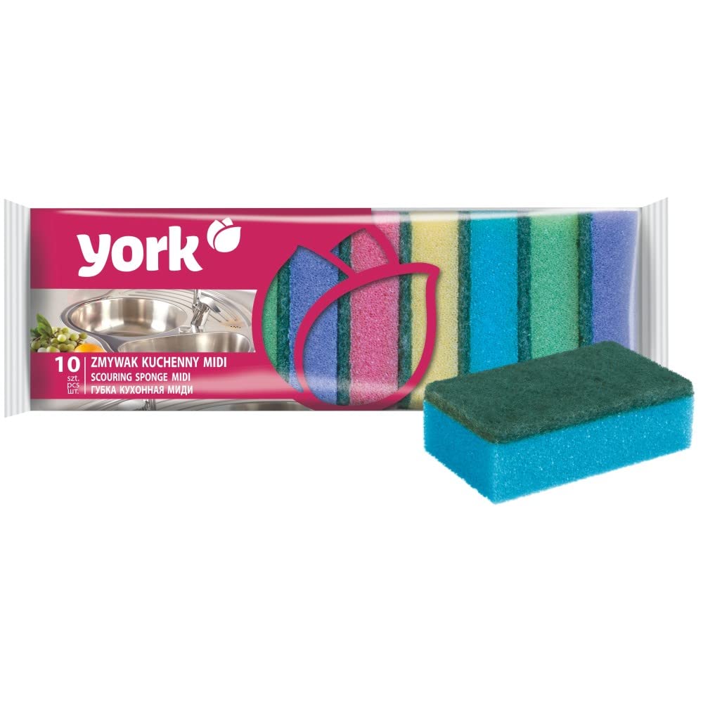 YORK Non-Abrasive Cleaning Scouring Heavy-Duty Scrub Sponge for Kitchen Scratch Proof Kitchen Utensil Scrubber Pads for Pots, Pans, Dishes, Bathroom & Non-Stick Cookware Sponge Scrubbers (10 Piece) (B0818XQV31) Amazon Price History, Amazon Price Tracker