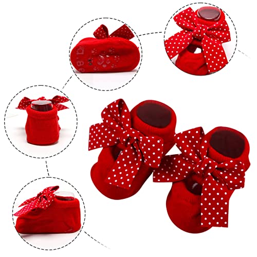 Toddler Girls Socks Bowkot Kids Princess Children Floor Soft Bottom Socks Toddler Socks Baby Socks (1-B, 0-12 Months)4