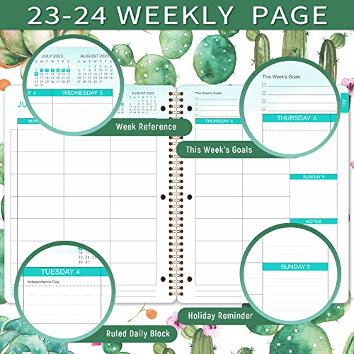 Student Planner 2023-2024 - Academic Year Weekly & Monthly School Planner, 11’’ × 9’’, Student Planner With 12 Monthly Tabs, Twin-Wire Binding, Stickers, Perfect Organizer #TOP2