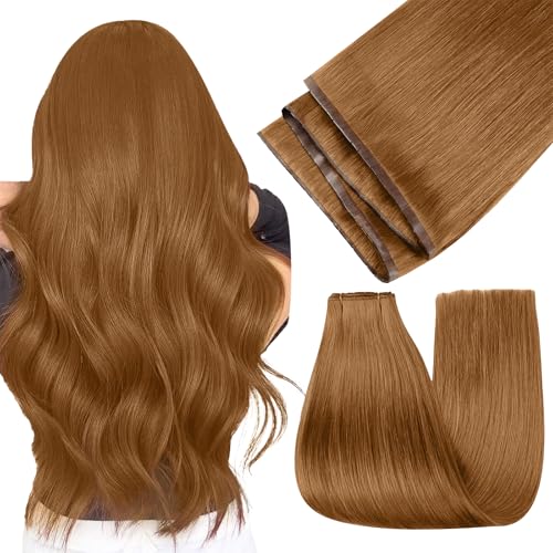 Image of Easyouth 80g Butterfly Weft Extensions Human Hair Copper, Invisible Butterfly Weft Hair Extensions Human Hair Copper, 16 Inch, for Women, for Formal, OVO Wefts Remy Hair Extension